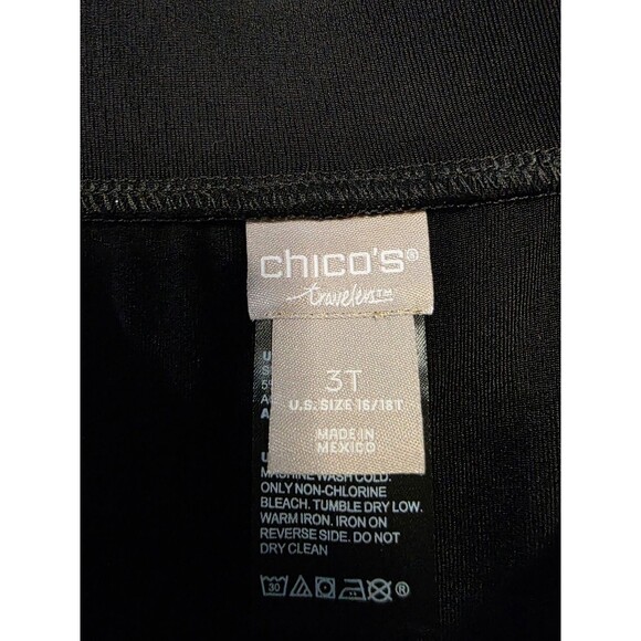 Chico's Travelers 3T Black Wide Leg Velvet Pants US 16/18 - Picture 3 of 4